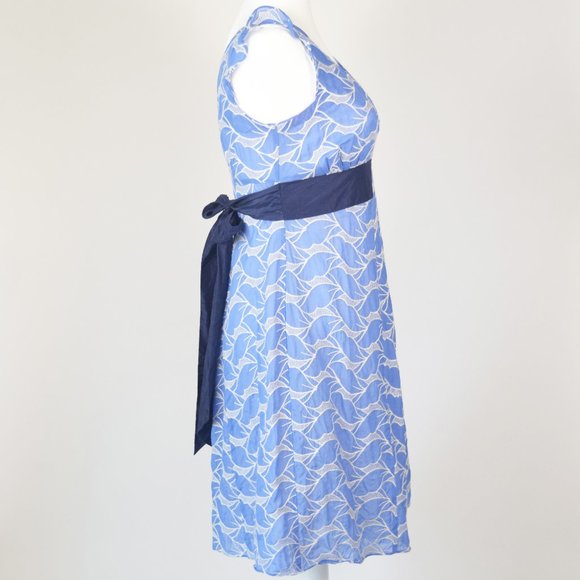 Anthropologie Lithe Waterleaf Dress Silk Blue and White Size 2 Small - Picture 5 of 10